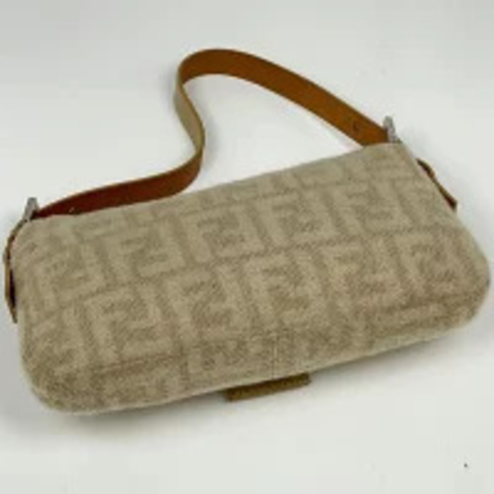 Fendi Bag Hobo Bucket wool Shoulder beige 2way Mamma Zucca Tan